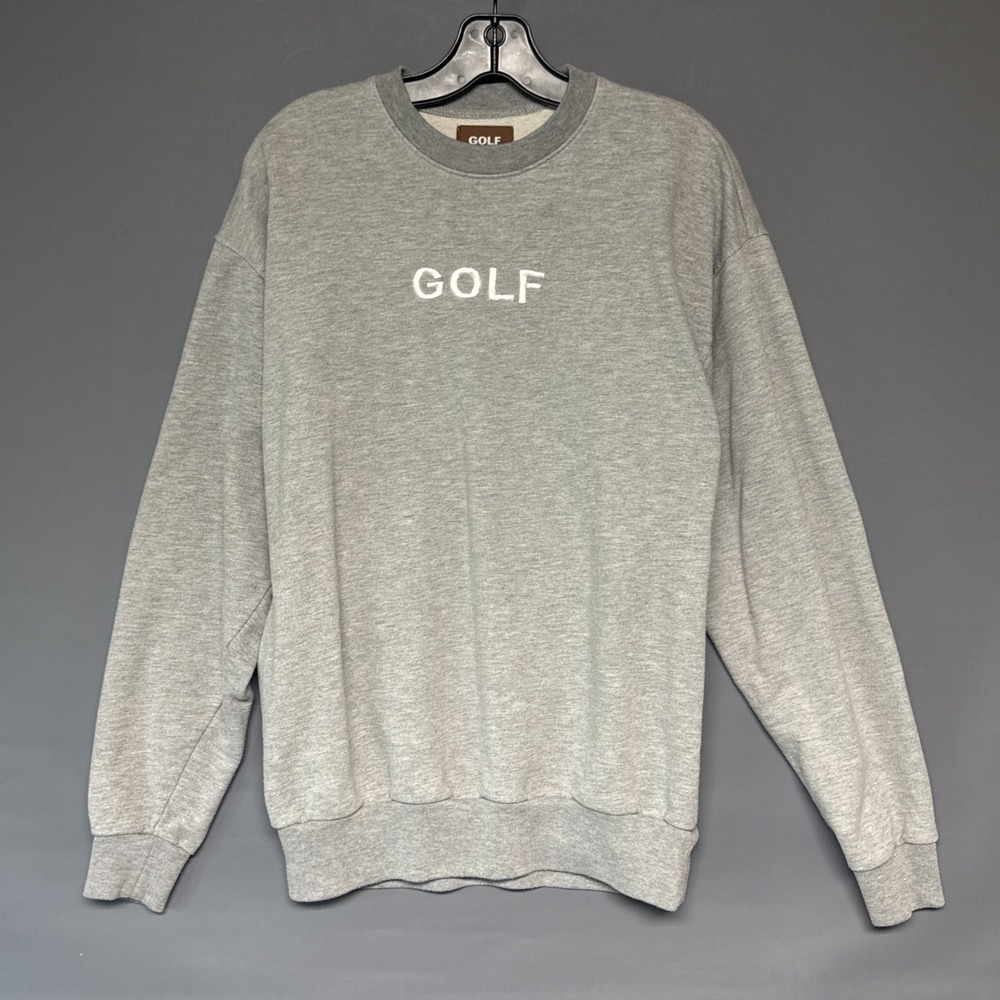 GOLF WANG‎ Gray Crewneck Sweatshirt Embroidered Lettering Size Medium